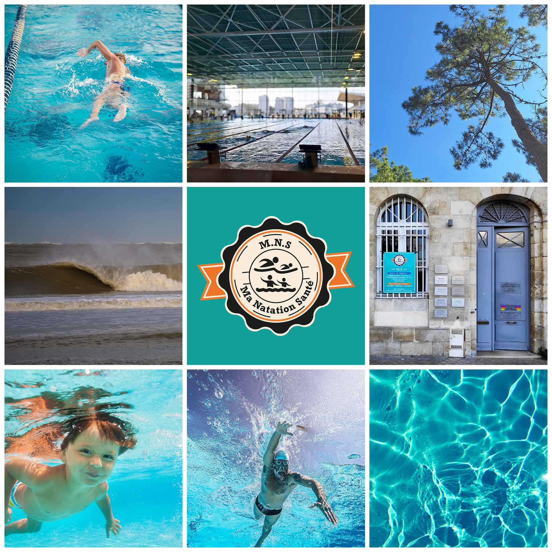 École de natation et de l'océan.