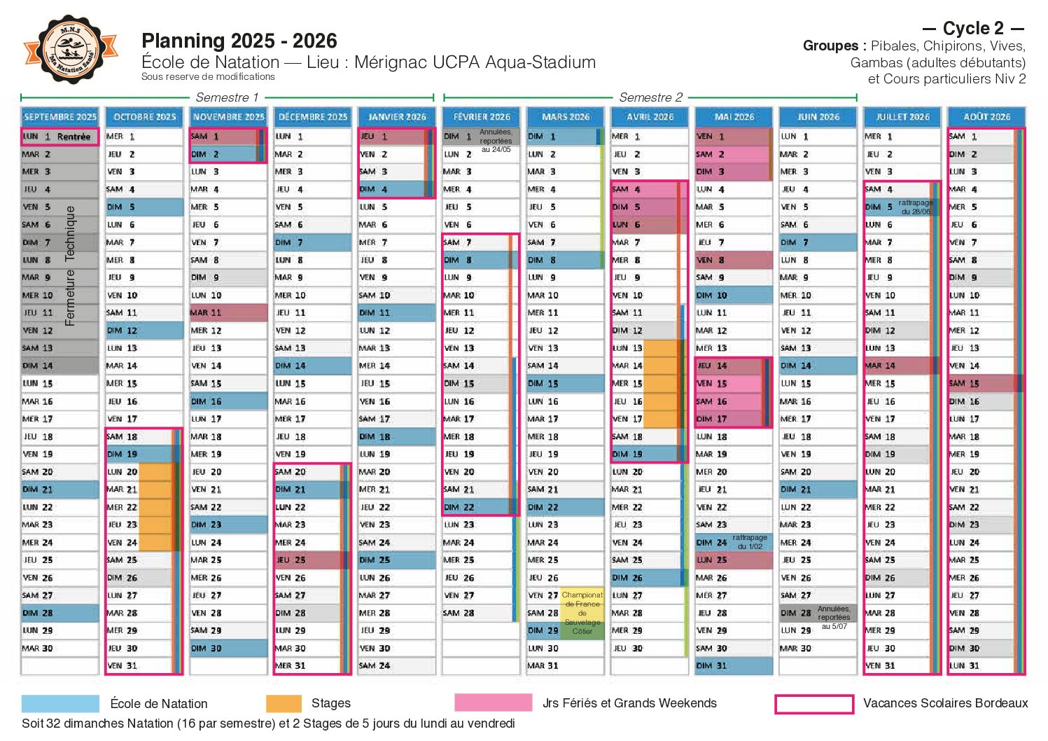 Cours de natation enfants et adultes à Mérignac.